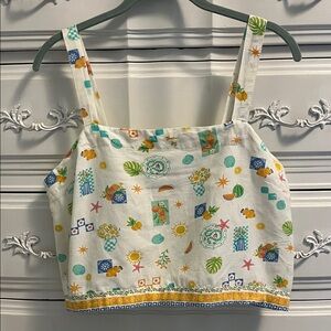 Crop Top/Pajama Top Linen Blend